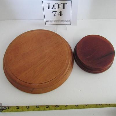 2 Nice Solid Wood Figurine Stands