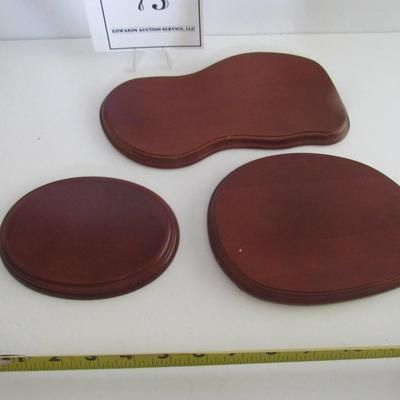 3 Solid Wood Figurine Stands