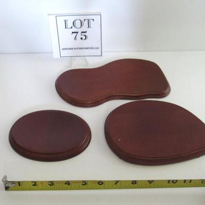 3 Solid Wood Figurine Stands
