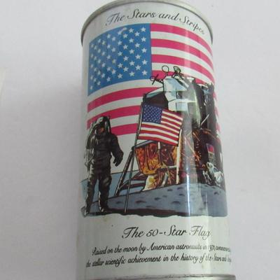 Heavy Old Glass Beer Mug and Graf Cola Bicentennial Can With Moon Landing Back