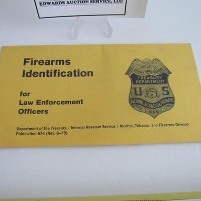 Lot 80:  Interesting Vintage Small Booklet, Firearms Identification for Law Enforcement Officers, 1968