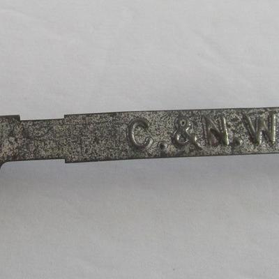 Vintage Chicago and Northwestern RailRoad Metal Tag