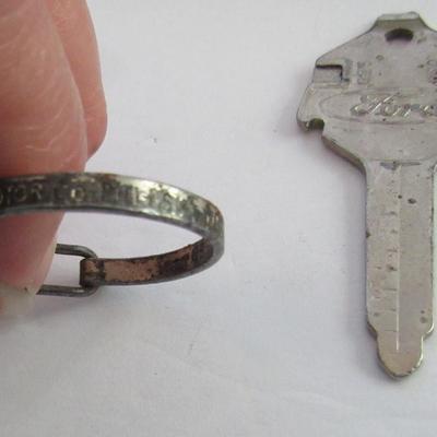 Old Ford Pinto Key Blank and Karcz Motor Co Pulasky Key Ring