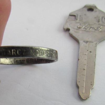 Old Ford Pinto Key Blank and Karcz Motor Co Pulasky Key Ring