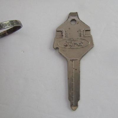 Old Ford Pinto Key Blank and Karcz Motor Co Pulasky Key Ring