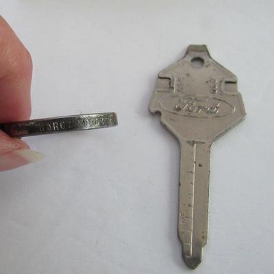 Old Ford Pinto Key Blank and Karcz Motor Co Pulasky Key Ring