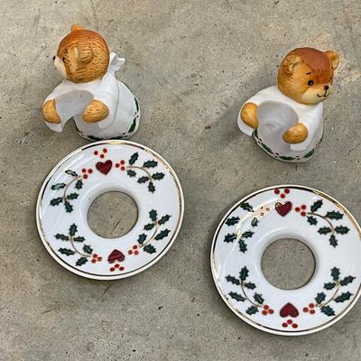 Two Vintage Enesco Candle Holders