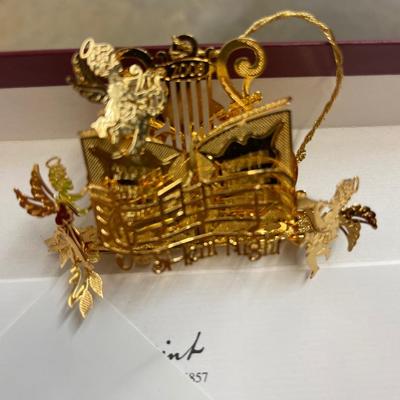 NEW 2008 Danbury Mint Gold Christmas Ornament Collection