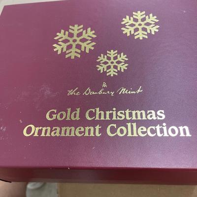 NEW 2008 Danbury Mint Gold Christmas Ornament Collection