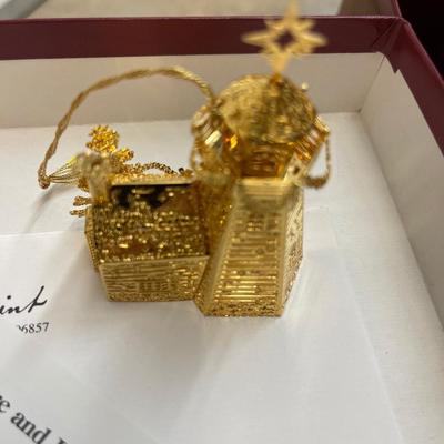 NEW 2008 Danbury Mint Gold Christmas Ornament Collection