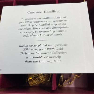 NEW 2008 Danbury Mint Gold Christmas Ornament Collection