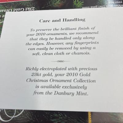 NEW 2010 Danbury Mint Gold Christmas Ornament Collection