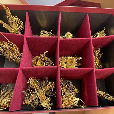 NEW 2009 Danbury Mint Gold Christmas Ornament Collection