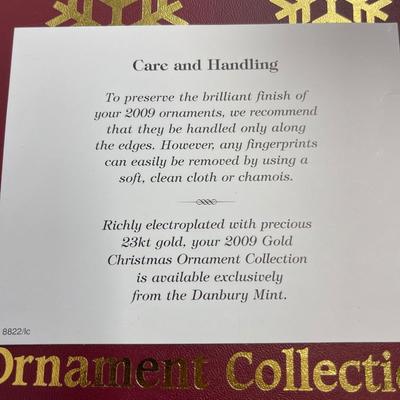 NEW 2009 Danbury Mint Gold Christmas Ornament Collection