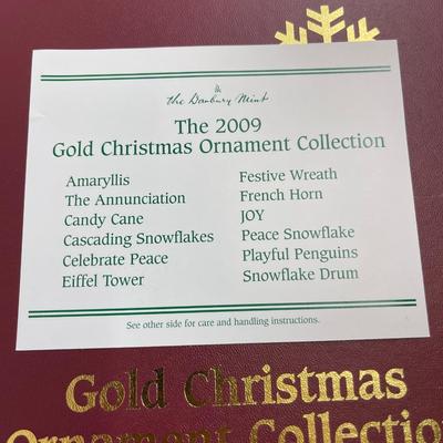 NEW 2009 Danbury Mint Gold Christmas Ornament Collection