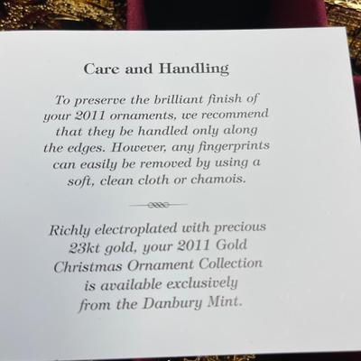 NEW 2011 Danbury Mint Gold Christmas Ornament Collection