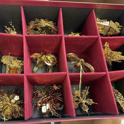 NEW 2011 Danbury Mint Gold Christmas Ornament Collection