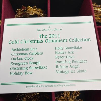 NEW 2011 Danbury Mint Gold Christmas Ornament Collection