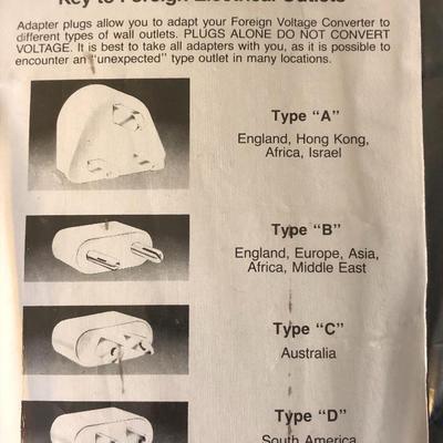 Sony 1985 FM Stereo Headset SRF-FM1 (Untested) and Foreign Travel Outlet Adapters -Lot 198