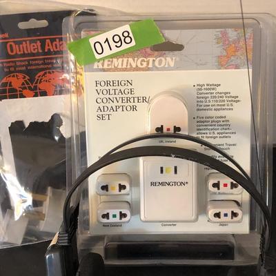 Sony 1985 FM Stereo Headset SRF-FM1 (Untested) and Foreign Travel Outlet Adapters -Lot 198