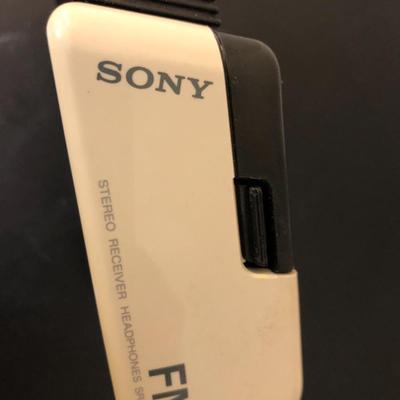 Sony 1985 FM Stereo Headset SRF-FM1 (Untested) and Foreign Travel Outlet Adapters -Lot 198