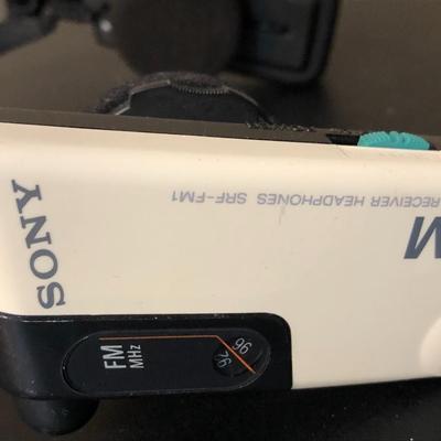 Sony 1985 FM Stereo Headset SRF-FM1 (Untested) and Foreign Travel Outlet Adapters -Lot 198