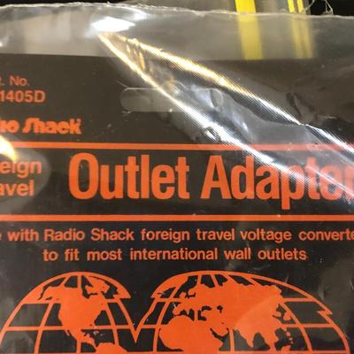 Sony 1985 FM Stereo Headset SRF-FM1 (Untested) and Foreign Travel Outlet Adapters -Lot 198