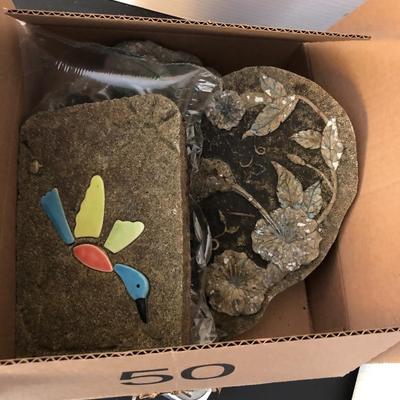 Garden Decor; Two Concrete, Heart is Resin -Lot 295