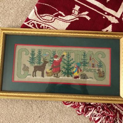 Large Holiday Lot- Lenox, Cross Stitch Wall Decor & Much More -Lot 296