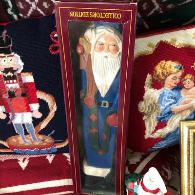 Large Holiday Lot- Lenox, Cross Stitch Wall Decor & Much More -Lot 296