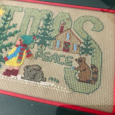 Large Holiday Lot- Lenox, Cross Stitch Wall Decor & Much More -Lot 296