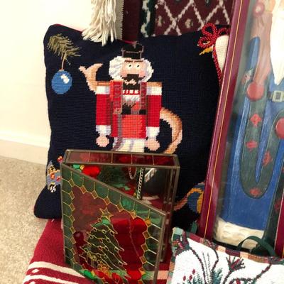 Large Holiday Lot- Lenox, Cross Stitch Wall Decor & Much More -Lot 296