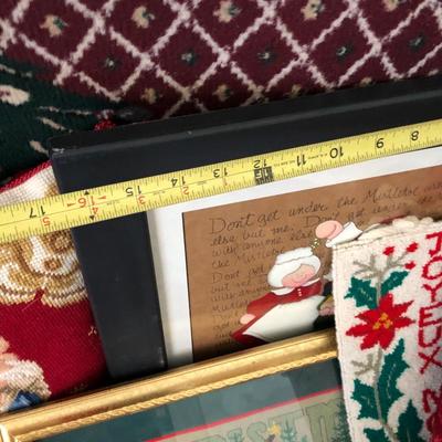 Large Holiday Lot- Lenox, Cross Stitch Wall Decor & Much More -Lot 296