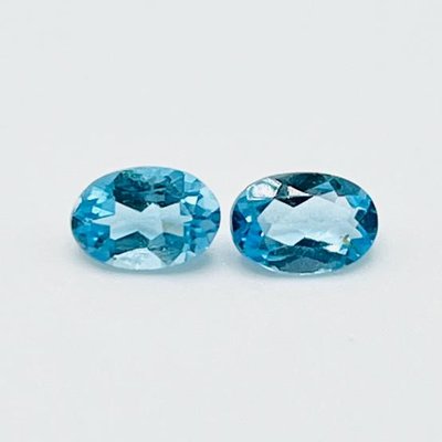 TOPAZ ~ Oval Blue ~ Pair (2) Blue Gemstone's ~ Natural