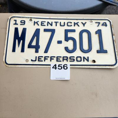 Kentucky Jefferson d License Plate 1974 M47501