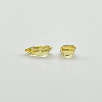BERYL ~ Pear & Square ~ Pair (2) Yellow Gemstones ~ Natural