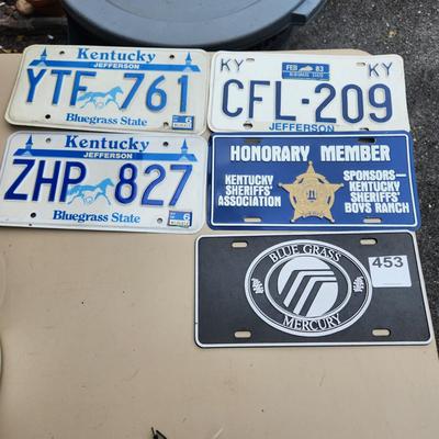 Lot of 3 Different Kentucky Jefferson Bluegrass License Plates 1980's +2