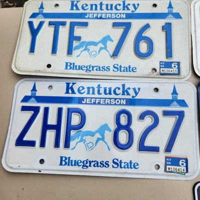 Lot of 3 Different Kentucky Jefferson Bluegrass License Plates 1980's +2