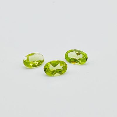 PERIDOT ~ Oval-Cur ~ Three (3) Green Gemstones ~ Natural