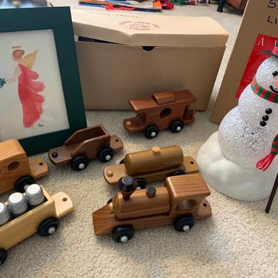Christmas Collectibles Decor Lot Wooden Train & More