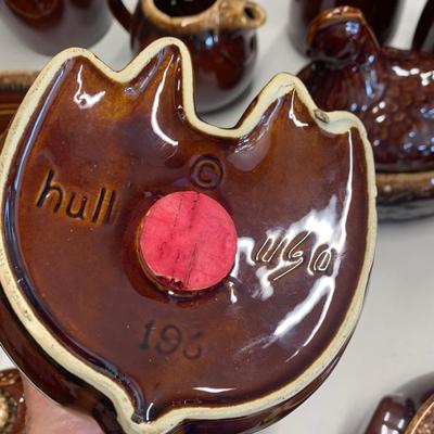 Huge Lot - Hull USA Pottery Drip Glaze Brown Oven Proof Cookery & Rare Pieces