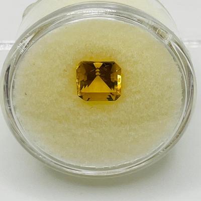 CITRINE ~ Square Cut ~ Vibrant Golden Yellow Gemstone ~ Natural