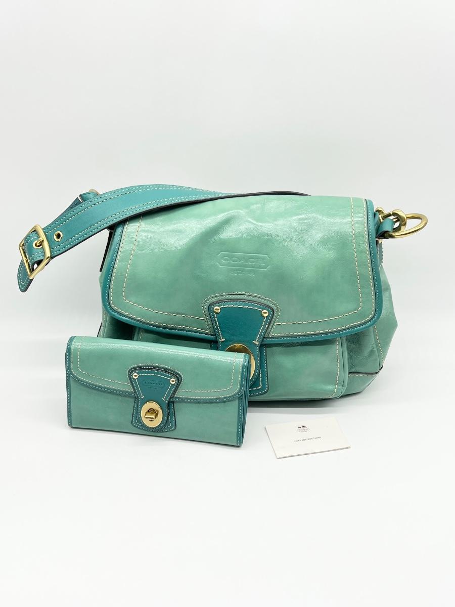 COACH Authentic Legacy Ali Turquoise Purse With Matching Wallet EstateSales