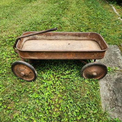 Vintage  Pacific Flyer Metal Wagon Yard Art