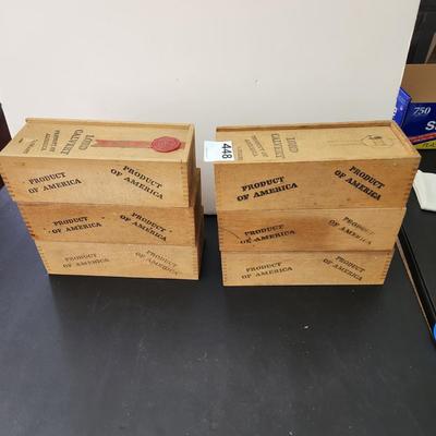 6 Lord Calvert 4/5 Quart Wooden Boxes