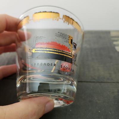 8 Mid Century MCM Calvert Coal Railroad Train Lo Ball Glasses
