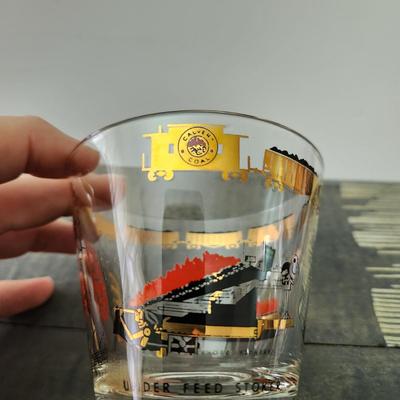 8 Mid Century MCM Calvert Coal Railroad Train Lo Ball Glasses