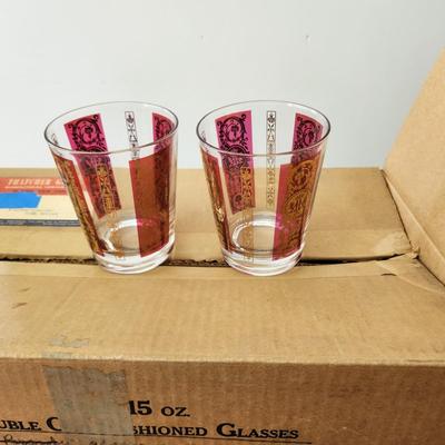 8 Mid Century Thatcher Glass 15oz Double Old Fashioned