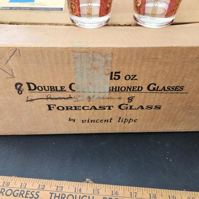 8 Mid Century Thatcher Glass 15oz Double Old Fashioned