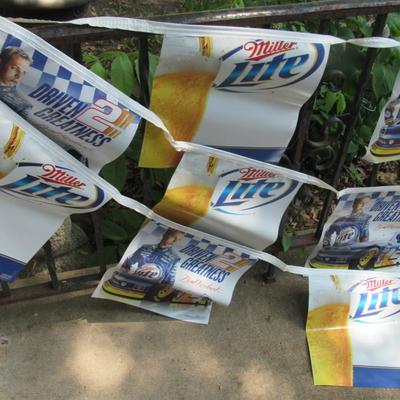 LOT 90:  Very Long Plastic Miller Lite Racing Banner For Party or Beer Tent